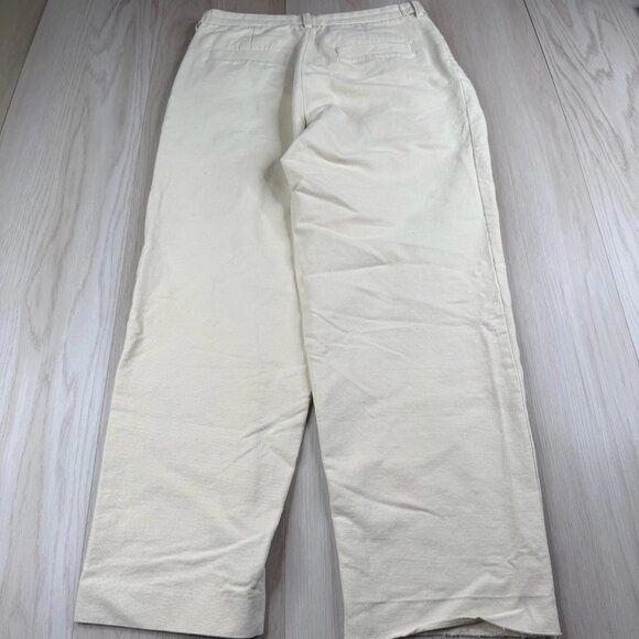 After Pray Mens Ivory Waistband Belted Pleated Straight Leg Chino Pants Large - Picture 2 of 14